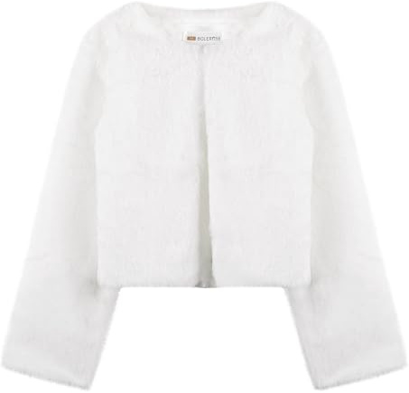Bolerose Girls Cosy Faux Fur Childrens Kids Bolero Shrug Jacket Coat (White, 9-10 Years)