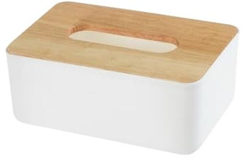 Kosmetiktücher Box Holz Serviettenhalter Quadratische Form Kunststoff Taschentuchbox Fall Home Küche Papierhalter Aufbewahrungsbox Zubehör für Esszimmer Badezimmer Schlafzimmer(01)
