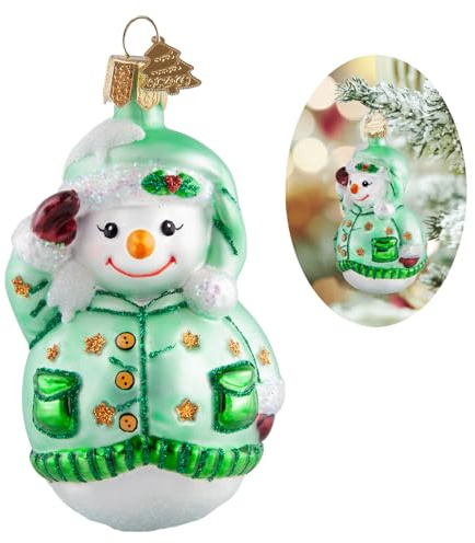 HZYC Schneemann-Weihnachtsschmuck, geblasenes Glas, Ornamente für den Weihnachtsbaum