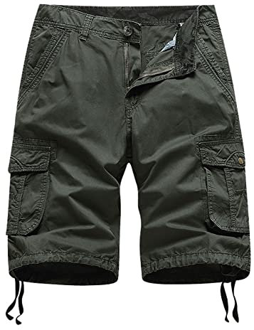 SRZYMJ Kurze Hose Herren Sommer Badeshorts Herren Kurze Hose Herren Sommer Cargo Shorts Herren Sommer Sommer Freizeithose AG Chino Hose Herren Relaxed Fit Running Shorts Herren 32
