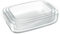 Relaxdays Plat à Four, Lot de 3 (3 Tailles), rectangulaire, pour Vos lasagnes ou Votre gratin, Transparent
