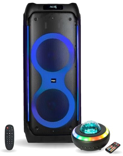 Ibiza Pack Enceinte Autonome Active USB Bluetooth 1200W COLUMBA1200 - Enceinte Lumineuse Relax Nebula - Disco Sono Fête Soirée DJ