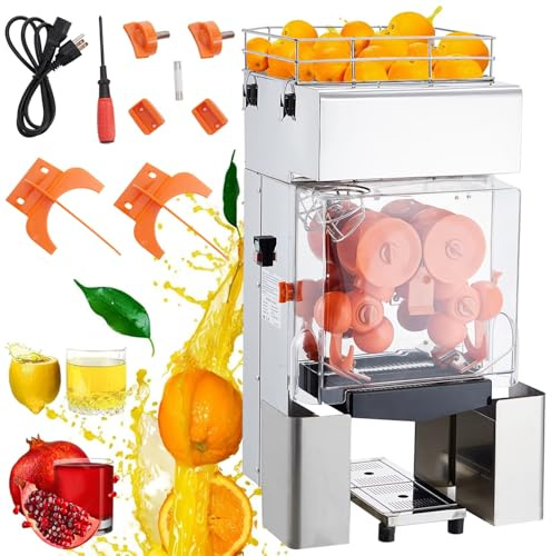 Presse-agrumes électrique 120 W en acier inoxydable avec séparation des scories, idéal pour les magasins de jus, les cafés et l'utilisation domestique