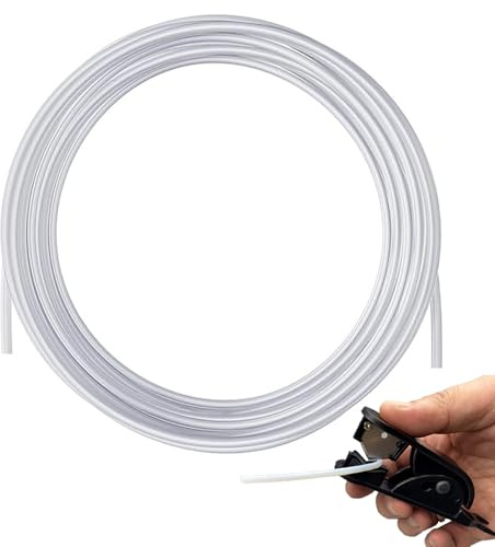 PTFE Schlauch 10M mit Cutter, PTFE Tube 3D Drucker Schlauch, 2,5mm ID x 4mm OD, für Bambu Lab A1, A1 Mini, P1P, P1S, X1C und für Creality K1, K1 Max, für 1,75mm 3D Druckerdrähte, Transparent