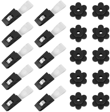 20pcs Garden Flag Rubber Stoppers & Clips, Flower Shape Flag Stops Anti Wind Flags Holder Clips Accessories for Indoor Outdoor Yard Lawn Flags Pole Stand