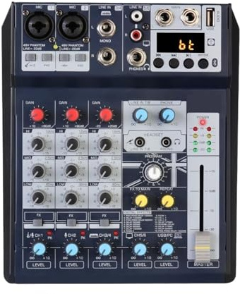 Mixer Audio Portatile Console Di Missaggio Audio A 8 Canali Mini Bluetooth USB Riproduzione Registrazione Computer 48V Phantom