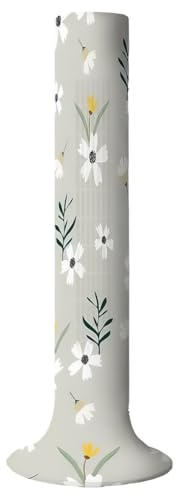 CREATCABIN Housse Protection Anti Poussière pour Ventilateur Vertical Gris Fleuri Housse Protection Anti Poussière pour Ventilateur sur Pied Housse Tissu Blanc Lavable pour Tour Décoration 125x60cm