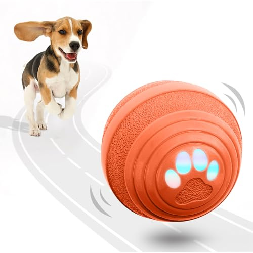 Palla Interattiva per Cani - Giocattolo Intelligente per Cani di Piccola e Media Taglia, Palla Automatica in Movimento, Rotante e Rimbalzante, Giocattoli che Tengono Occupati i Canis (Arancione)