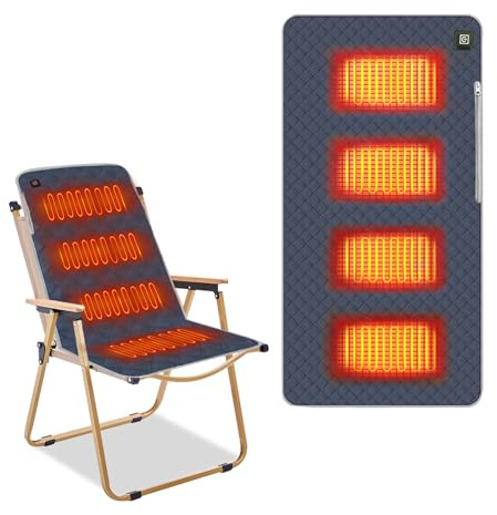 Beheiztes Sitzkissen, 45 x 90 cm Elektrisch Beheizbare Heizkissen, Ultraweich Heizkissen mit 3 Heizstufen, Tragbare Elektrisches Wärmekissen, Maschinenwaschbar USB Heizsitzkissen (Marineblau)