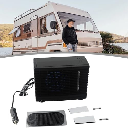 Eawfgtuw Condizionatore d'aria portatile da 12 V con filtro di raffreddamento ad acqua per auto, camper, barca o uso domestico, raffreddamento compatto a basso rumore con serbatoio dell'acqua fredda