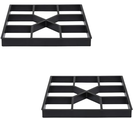 Ciieeo Moule à Pavés en Plastique Réutilisable 2 Pcs pour Allée de Jardin et Terrasse en Ciment, Outil de Moulage DIY pour Sol Extérieur, Création de Chemin et Dalles Décoratives