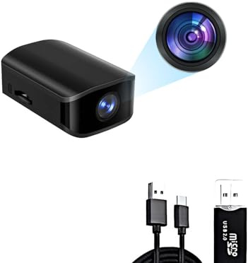 LEDOUWW 1080P Mini Spy Camera, Portable Home Indoor Security Camera | Motion Detection, Night Vision, Loop Recording, Gravity Sensor, No WiFi Needed, for Home Office Baby Pet
