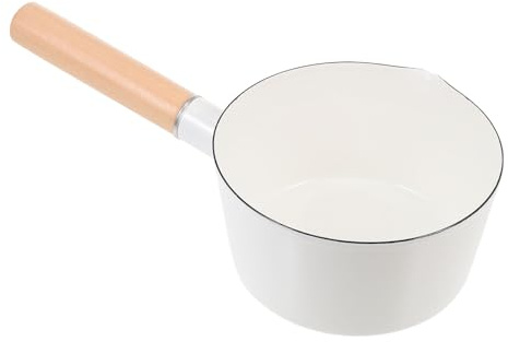 JHKNNK Pentola in Smalto Bianca Multifunzione Leggera per Latte e Cibi Complementari, per Zuppe e Noodles Istantanei, Stile Giapponese per Mamme