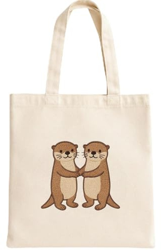 Tindo Einkaufstasche mit süßen Motiven – Otter, Faultier & Zitrone mit Spruch – Tasche für Einkauf, Uni & Alltag
