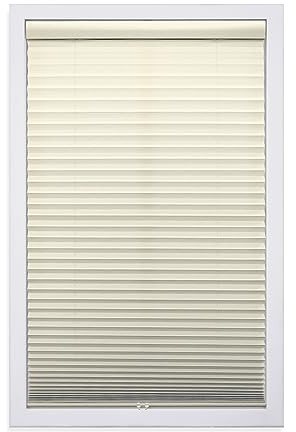 DEZ FURNISHINGS Cordless 1 Light Filtering Pleated Shade, Fabric, 28.5W x 64H, Ecru
