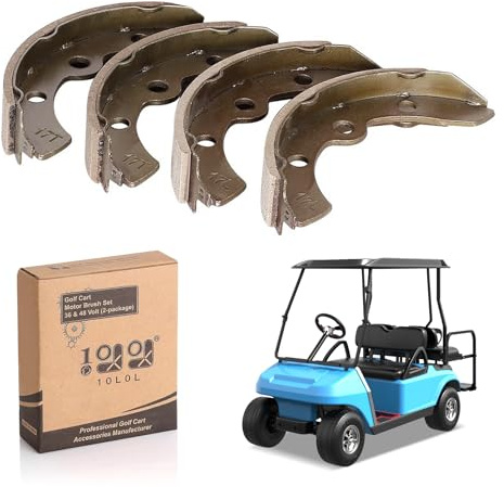 10L0L Golf Cart Brake Shoes Replacement Brake Pads Fits Club Car (1995-up) DS and Precedent Golf Cart 1018232-01 (2 Short, 2 Long)