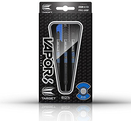 TARGET Vapor 8 Black Steeldart 22g Tungsten inkl. Satz Empire®™ Flights (22g blau)