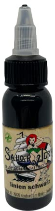 SAILOR JERRY LINER BLACK 30ml - vegan - Reach DE + Zertifikat - deutsche Tattoofarbe - INKgrafiX® IG03898 Tattoo INK