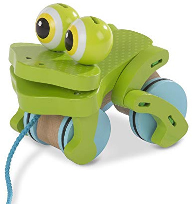 Melissa & Doug dragleksak glad groda av trä