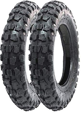 Union EGC10CRU - Par de neumáticos Cross 100/90-10 para Piaggio Ape 50 Minicross Mini Moto Scooter con tacos 6PR TT