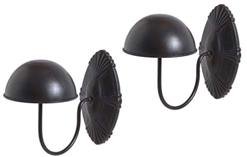 Owlgift Decorative Black Metal Vintage Style Wall Mounted Entryway Hat/Cap/Wig Hanger Display Rack - Set of 2