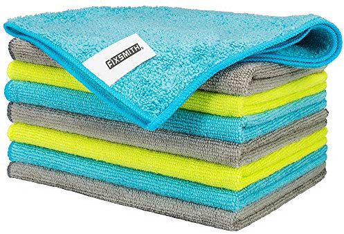 FIXSMITH Microfibre Cloth- Pack of 8, Multifunctional Microfibre Towels,30x40cm, Highly Absorbent Microfiber Duster Cloths for Kitchen, Lint-Free,Streak-Free Cleaning Cloths for Car