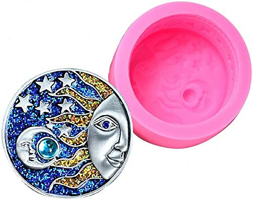 Sun Moon and Stars Soap Mold - Sun Moon Face Soap Silicone Mould for Handmade Lotion Bar, Bath Bomb, Plaster of Paris, Resin