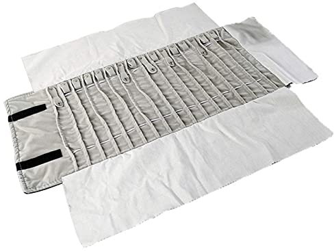 GYAM Borsa a Rullo per Organizer per Gioielli, Rotolo Pieghevole per Gioielliere Grande Capacità e Pratico Portatile,per Più Collane, Braccialetti,Grigio,PU