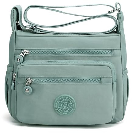 Shilanmei Women's Aqua Crossbody Bag - Waterproof Nylon Hobo Handbag with 11 Pockets - 259.1x208.3x99.1 mm - For Women, Travel, Holiday