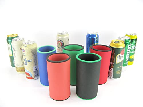 5er Set bunte Mischung Getränkekühler 0,5l Dose - Bierkühler - Neoprenkühler - passgenau ~Dosenkühler~ für alle genormten 0,5l Bierdosen aus hochwertigen 5-6mm starken Neopren (5x bunte Mischung)