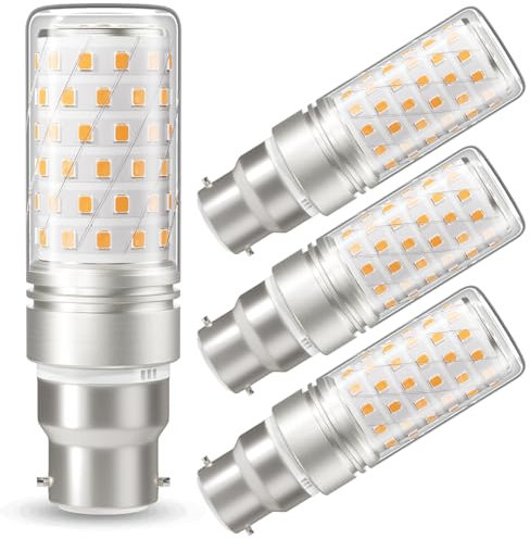 DiCUNO B22 LED Mais Glühbirne 10W, 2700K Warmweiß, ersetzt 130W Glühbirne, 1350lm, B22 LED Lampe, CRI 82, 360° Abstrahlwinkel, Kein Flackern, Nicht dimmbar, 230V, 4er Pack