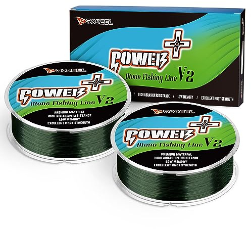 Rodeel Premium Monofile Angelschnur – starke und abriebfeste Mono-Schnur – hochwertiges Nylon-Material Angelschnur 150 m / 300 m / 600 m
