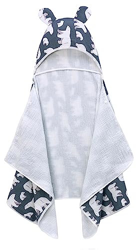 amo nenes Baby-Badetuch mit Kapuze, 100% Baumwolle, besonders weich und saugfähig, große Größe 70 x 140 cm, Baby-Essentials-Badetuch für Neugeborene, Kleinkinder, Jungen und Mädchen