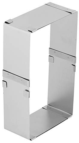 QANYEGN Marco para Hornear Ajustable, Anillos Rectangulares para Mousse, Molde de Acero Inoxidable de 5cm de Alto, Marco Retráctil para Hornear, Pequeño