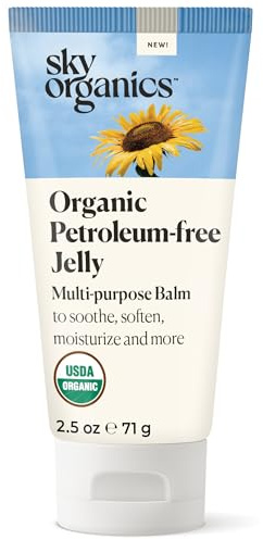 Sky Organics Organic Petroleum-free Jelly, Multi-Purpose Skin Care Balm with Organic Shea Butter, Coconut Oil, Olive Oil & Vitamin E, Moisturizing Lip Balm & Moisturizer for Dry Skin, 2.5 Oz
