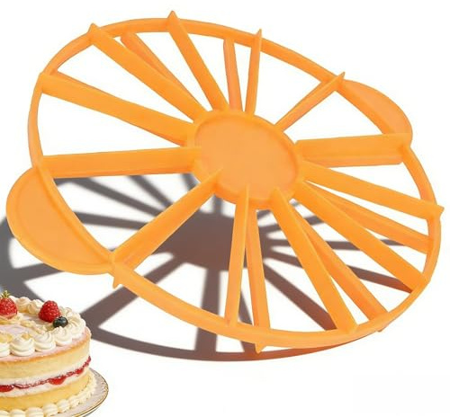 Tortenteiler 10/12 Tortenstücke, Wiederverwendbare Rund Torteneinteiler Kuchenstückmarker, Plastik Gleich Großer Portionsschneider, Brotkuchenteiler Tortenschneider Tortensäge Für Runde Kuchen(Gelb)