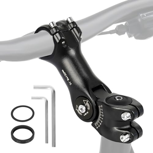 Lenkererhöhung Fahrrad, Fahrradlenker Vorbau 31.8mmx120mm, Fahrrad Lenkererhöhung, 0~60 Grad Einstellbare Lenkervorbau Verstellbar, Aluminium Fahrrad Vorbau für die Meisten MTB Rennräder BMX