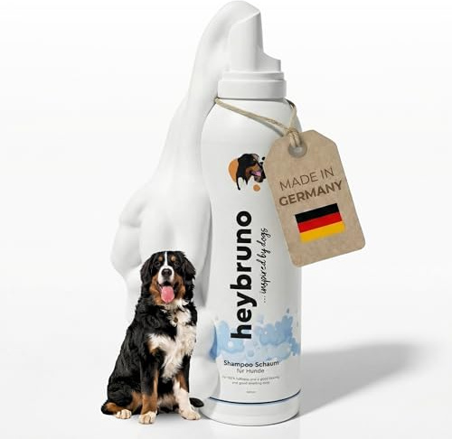 heybruno Hundeshampoo Schaum 200ml - Hunde Fellpflege parfüm-& duftstofffrei für weiches Fell - dermatologisch getestet - geruchsneutralisierend für alle Hunderassen & Welpen - Shampoo gegen Geruch