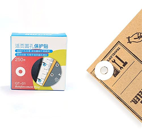 250Pcs Self-Adhesive White Hole Reinforcement Stickers,Hole Punch Reinforcement Labels for School Home and Office(White)