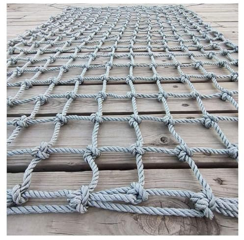 MISLISE Schutznetz Sicherheitsnetz Nylon Ladungs Seilnetz Farbe Dekoratives Seilnetz, Kinder Fallschutznetz, Treppen Schutznetz, Sicherheitsnetz (Color : 12mm-12cm, Size : 2X2m/6.6X6.6ft)