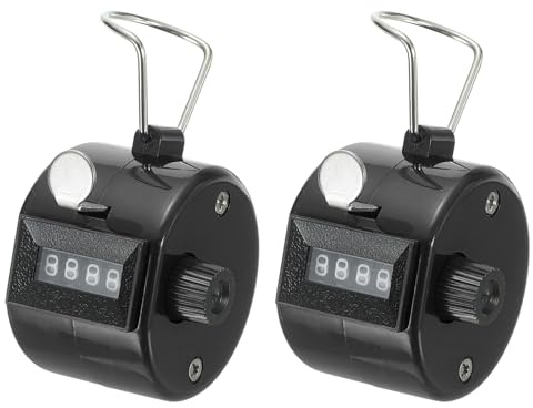 PATIKIL Klickzähler 2 Pack Handgerät Strichliste Mechanischer 4-Zahlen Klickzähler für Training Stricken Golf Fischen Schwarz