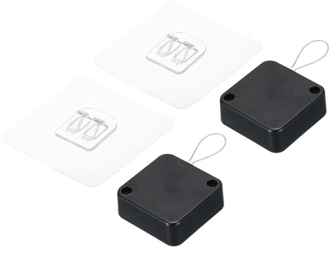 QUARKZMAN Chiudiporta Automatico con Sensore Senza Perforazione 0,04x39 Lucchetto con Cavo Retrattile con Terminale ad Arco con Blocco Sicurezza Adesivo Biadesivo per Porte 400g 2Set Nero