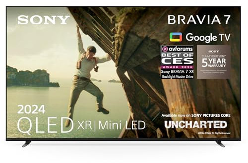 Sony BRAVIA 7 QLED (XR l Mini LED), K65XR70, 65 Inch 4K HDR Google Smart TV (2024) | Gaming Features for PlayStation 5, IMAX Enhanced, Dolby Vision Atmos, Chromecast, AirPlay, 120Hz, 5 Year Warranty