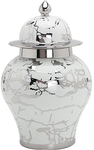 Ingwerdose Keramik Silber Ingwerdose mit Deckel Chinesische Tradition Dekorative Porzellandosen Tempeldose mit Deckel Tempeldose
