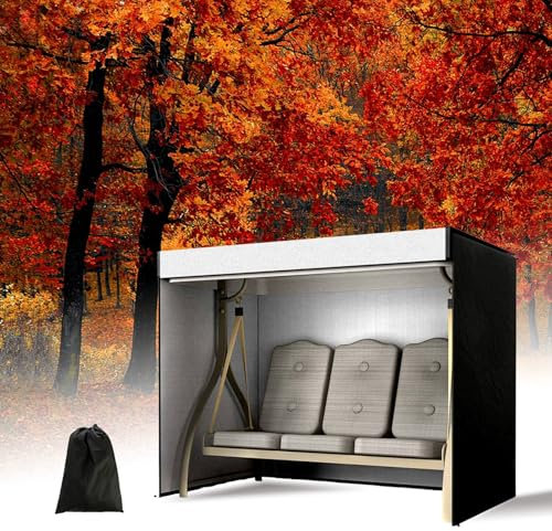 Housse de Balançoire Hollywood Imperméable, Coupe-vent, Résistante à L'hiver, Résistante Aux Déchirures 420D Oxford Hollywood Swing Housse de Protection pour Balançoire de Jardin(155x105x170cm)