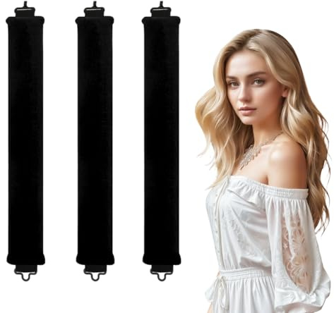 feyiubmen Lot de 3 bigoudis sans chaleur - Bigoudis sans chaleur - Pour la nuit - Avec crochets - Pour tous les types de cheveux