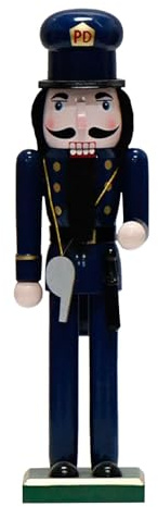 Casse-Noisette de Noël,Casse-Noisette de Noël - Présentoir de cheminée des Fêtes Casse-Noisette policier - Ornements de casse-noisette de noël, figurine de casse-noisette en bois de 14 pouces, décorat