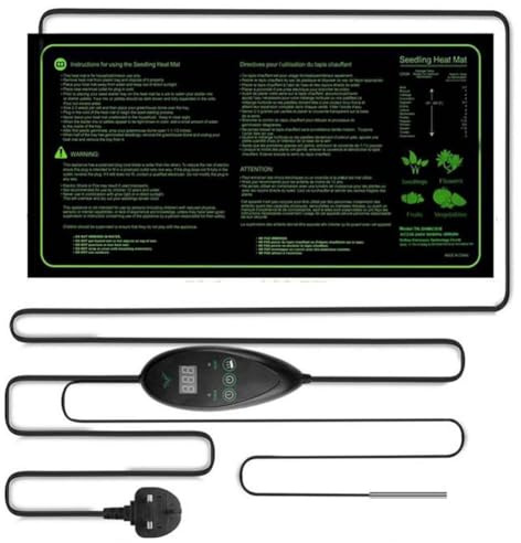 Louttary Heizmatte für Pflanzen, warmes Kissen für Haustiere, Inkubator, Thermostat mit 6 Geschwindigkeiten, wasserdichte und nährende Gewächshausmatte, einfach zu bedienen (B) EU-Stecker