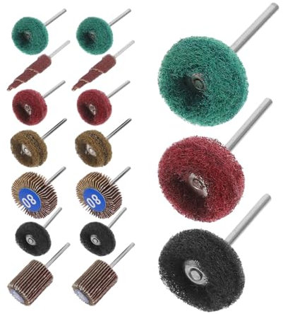 Anneome 50pcs Double Layer Mounted Flap Wheels for Drill, 50mm Abrasive Flap Sander Rotary Sanding Wheel Attachment for Metal and Wood, Electric Drill Grinding and Polishing Accessories