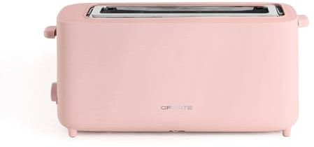 CREATE/TOAST STUDIO XL/Toaster Pastellrosa / 6 Leistungsstufen, Krümelschublade, Thermostat, Auftauen, Aufwärmen, 2 breite Scheibenschlitze, 950W